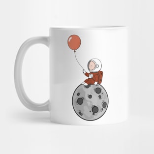 Lost in Thought - Astronaut on Moon with Balloon Art Mug
